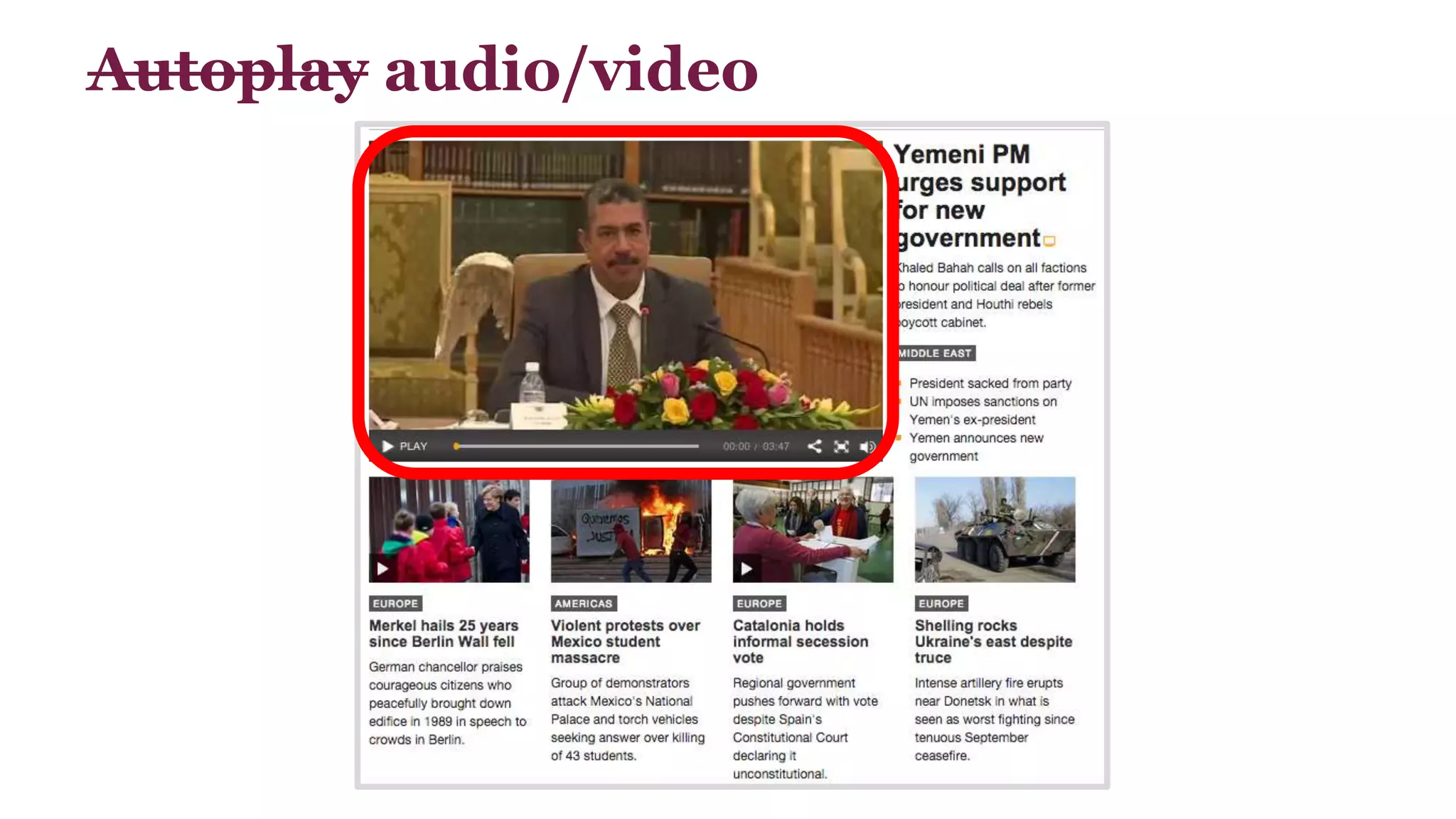 Autoplay audio/video 
 