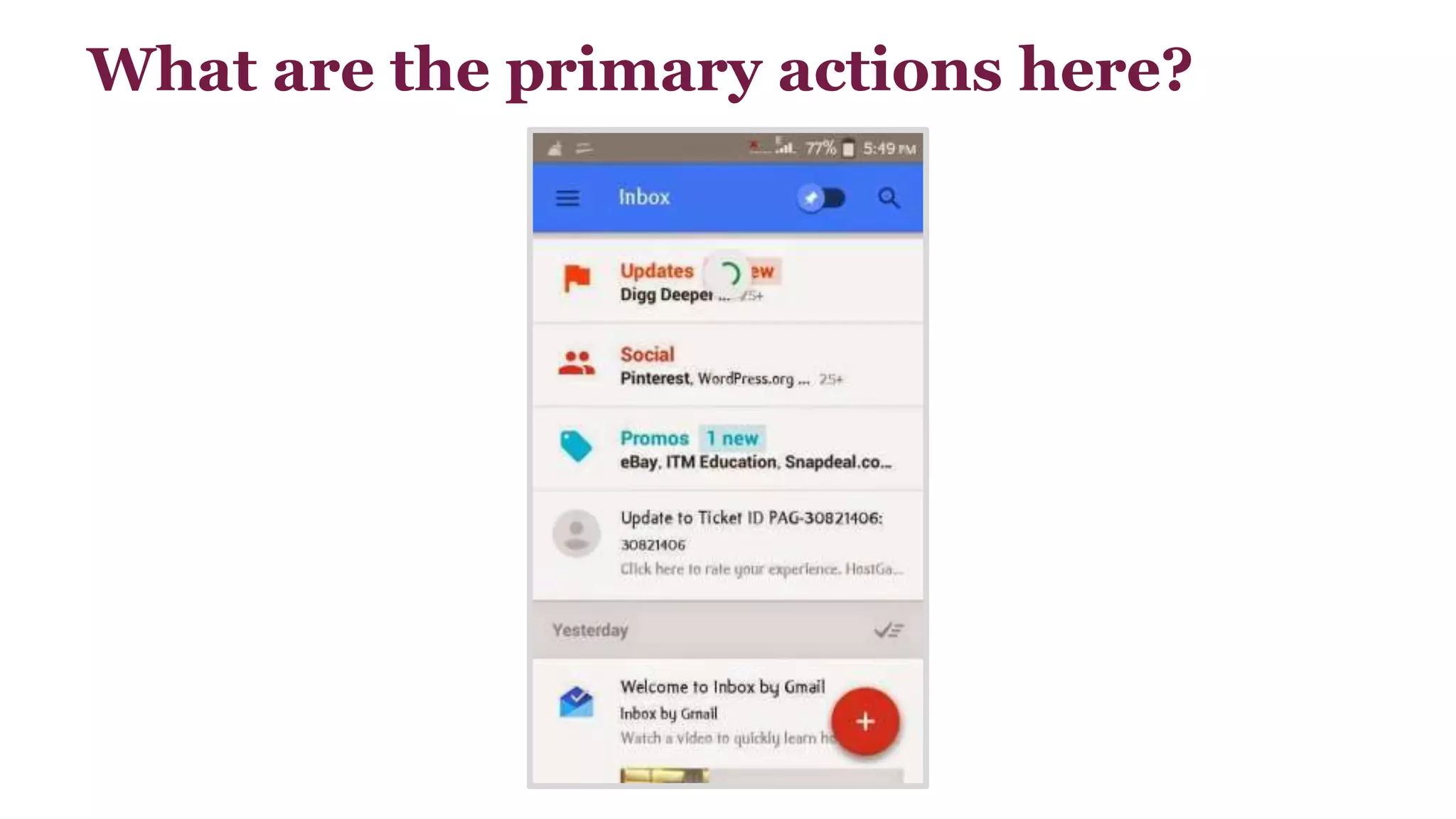 What are the primary actions here? 
 