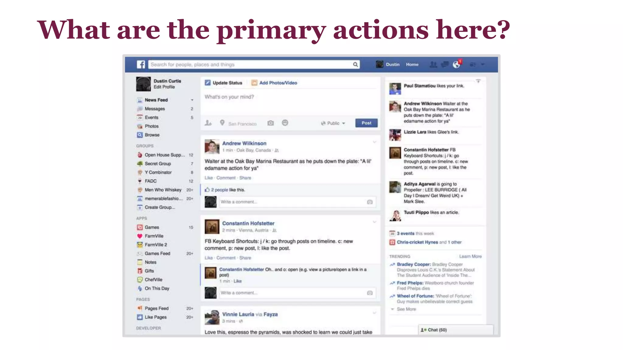 What are the primary actions here? 
 