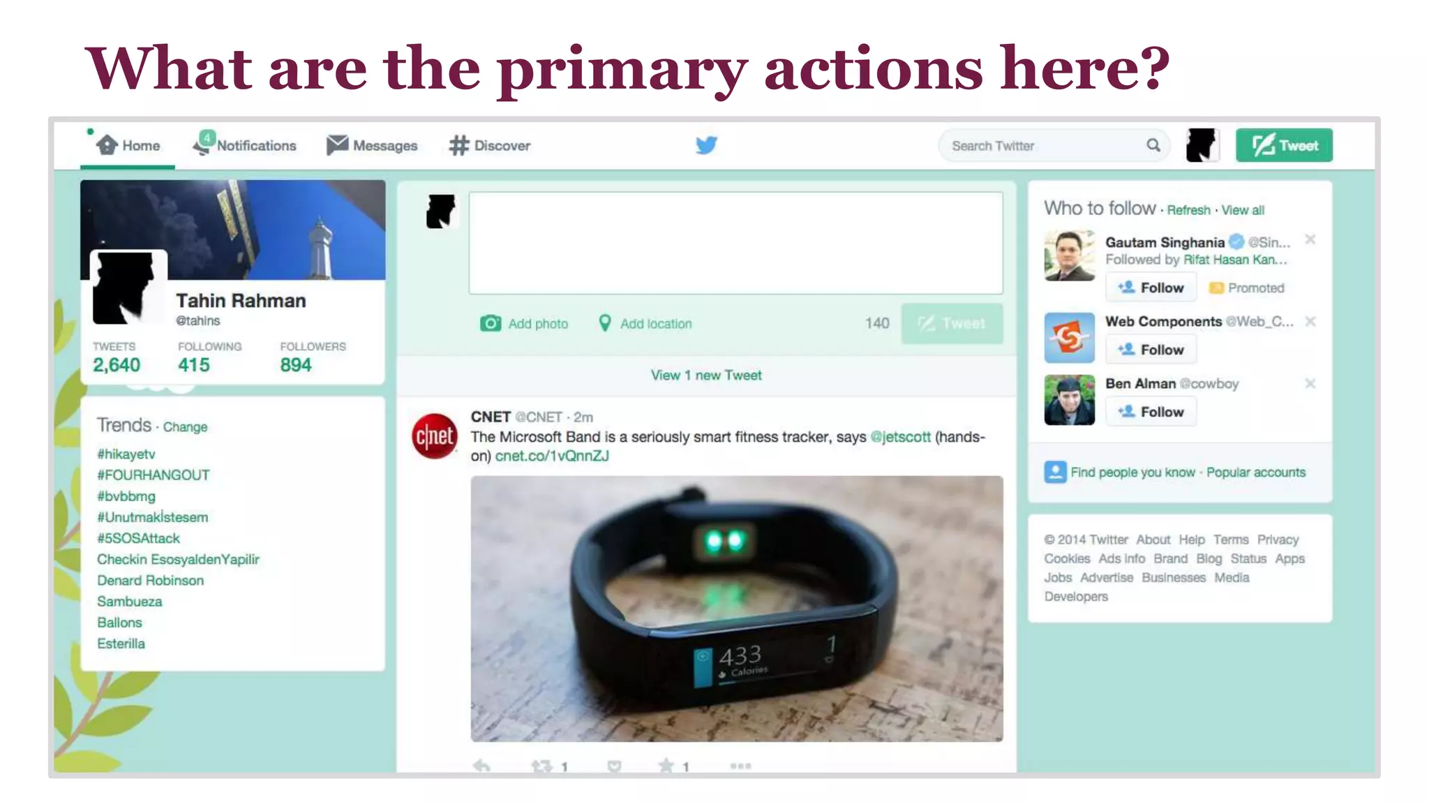 What are the primary actions here? 
 