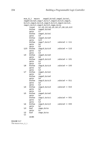 234 Building a Programmable Logic Controller
FIGURE 11.7
The macro mux_8_1.
 