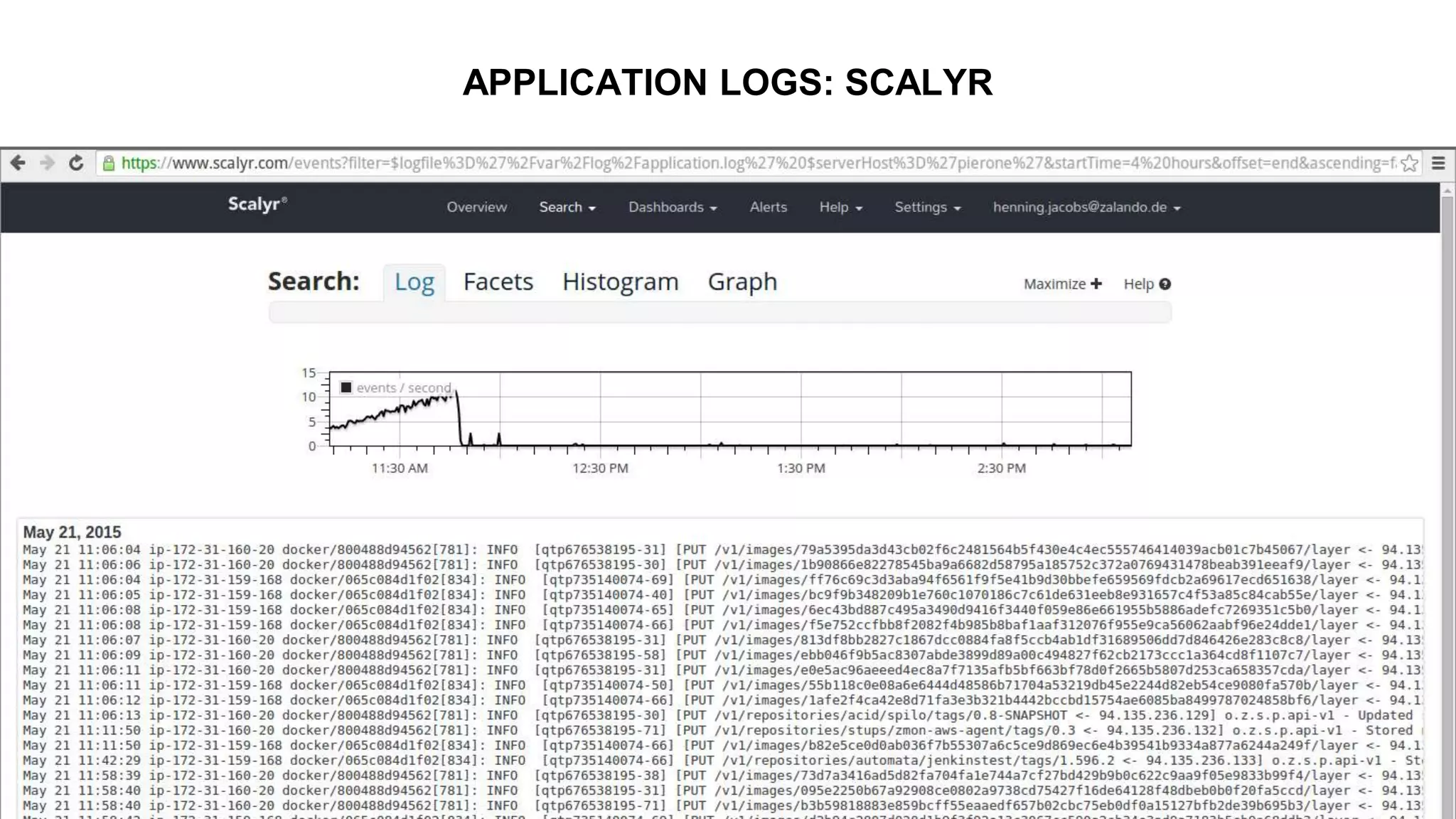 APPLICATION LOGS: SCALYR
 