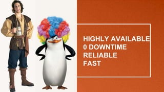 HIGHLY AVAILABLE
0 DOWNTIME
RELIABLE
FAST
 