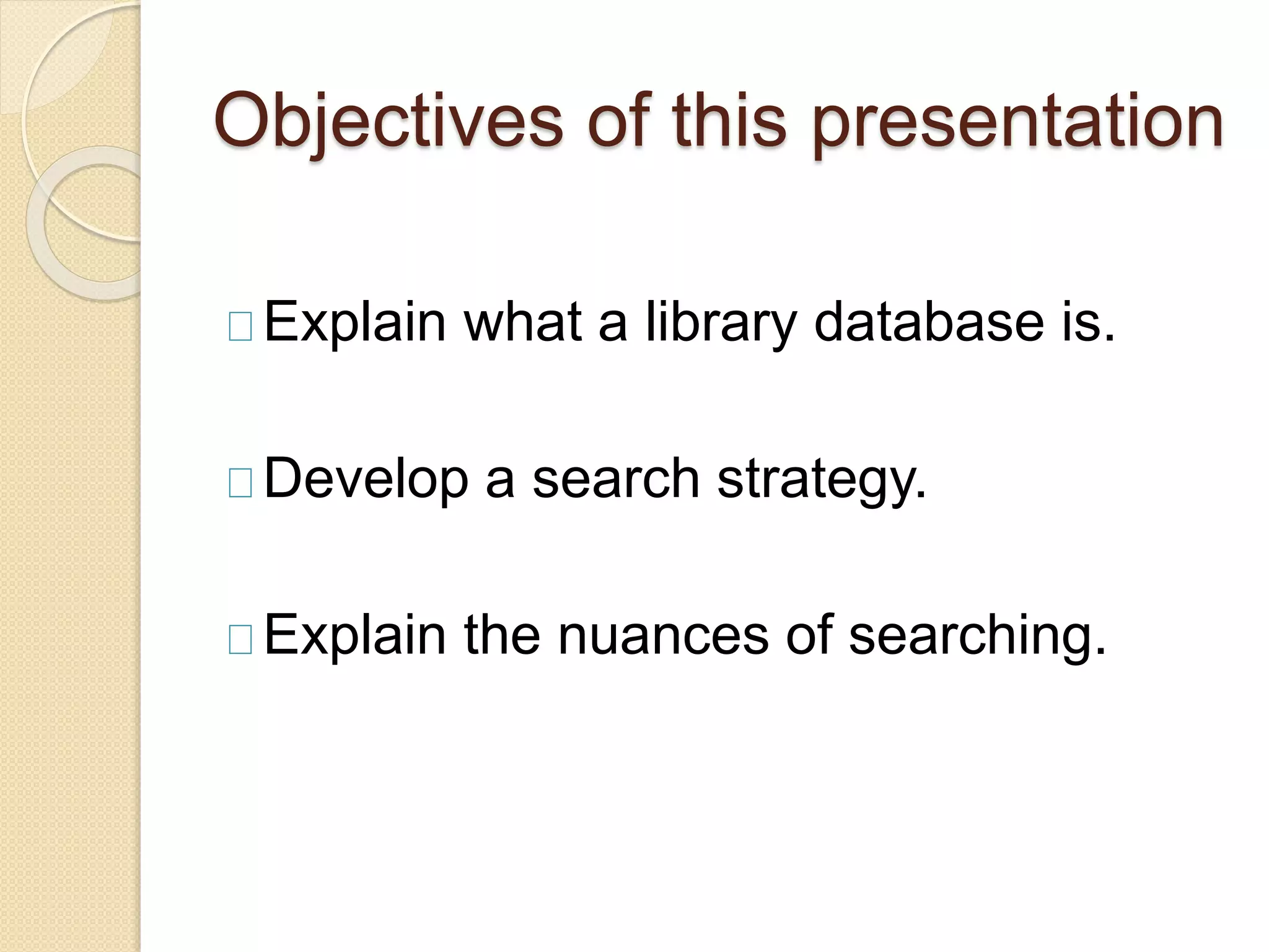 Building a search strategy | PPTX | Search | Internet