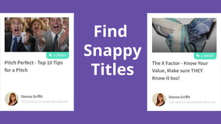 Snappy Title Building a Series of Talks | PDF