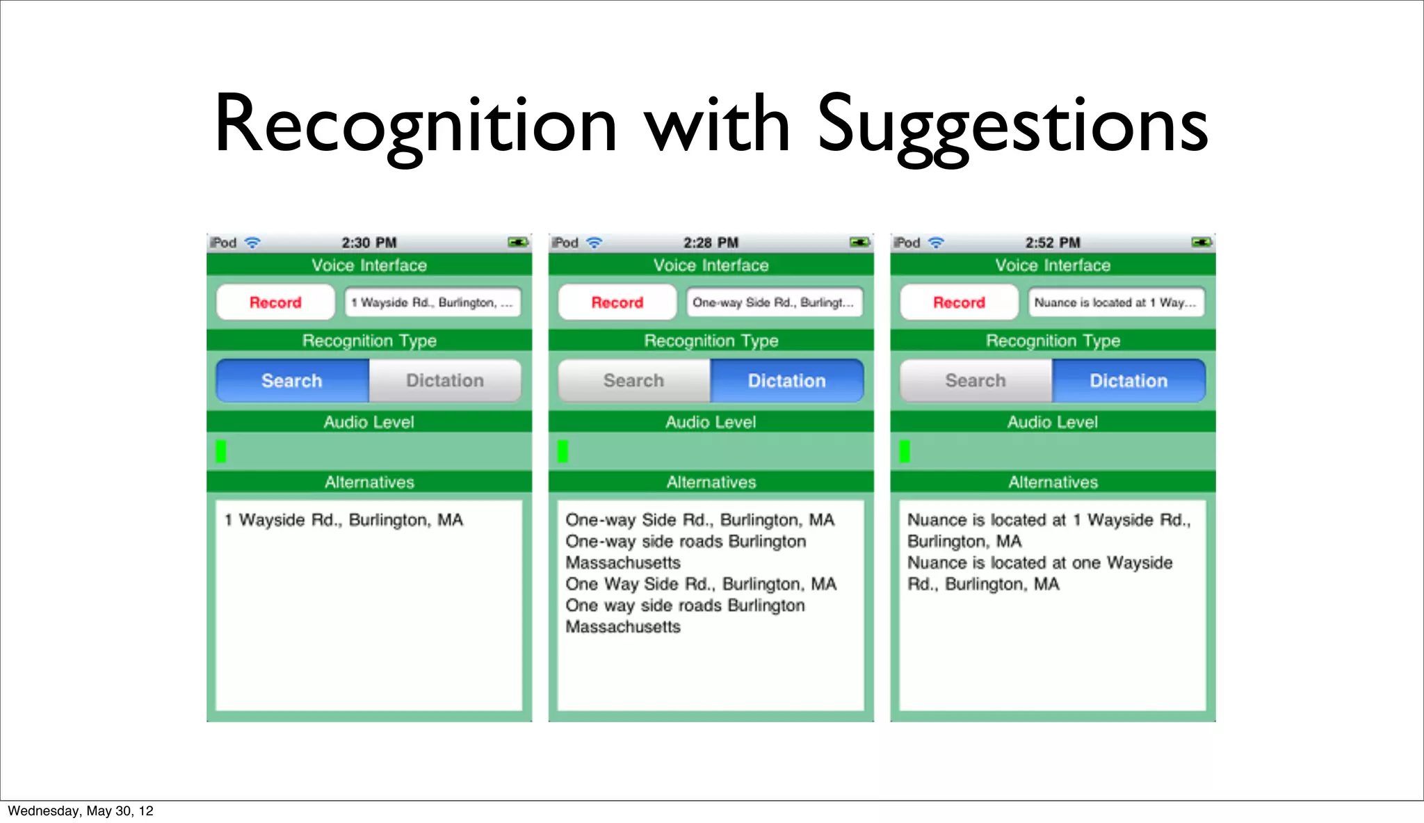 Recognition with Suggestions




Wednesday, May 30, 12
 