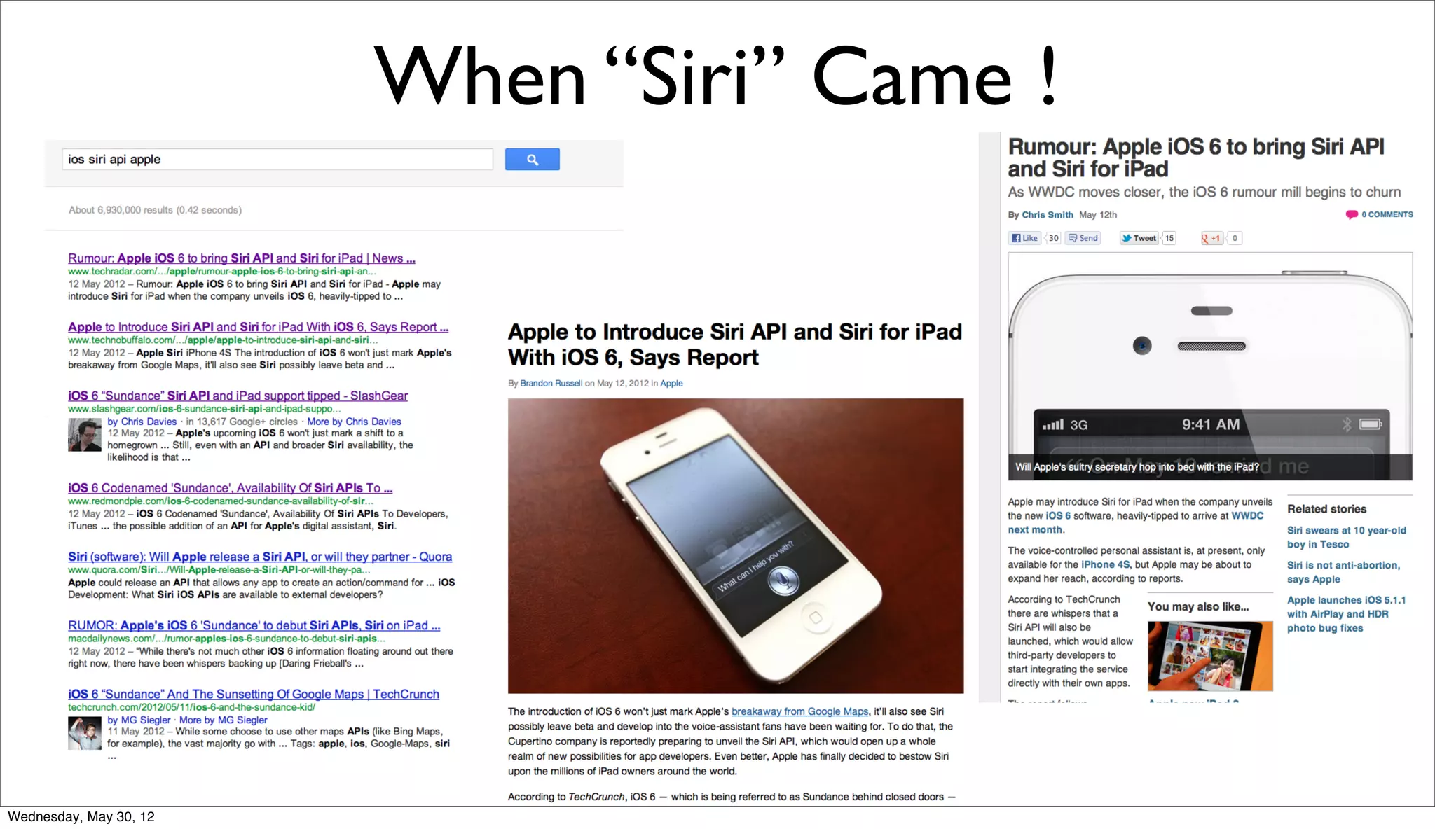 When “Siri” Came !




Wednesday, May 30, 12
 
