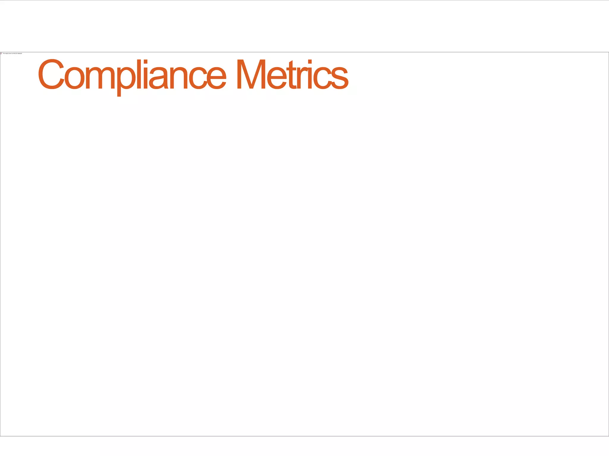 Compliance Metrics
 