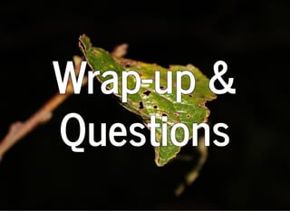 Wrap-up &Wrap-up &Wrap-up &Wrap-up &Wrap-up &
QuestionsQuestionsQuestionsQuestionsQuestions
 