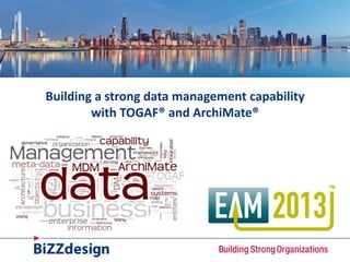 Building a strong data management capability
with TOGAF® and ArchiMate®
 