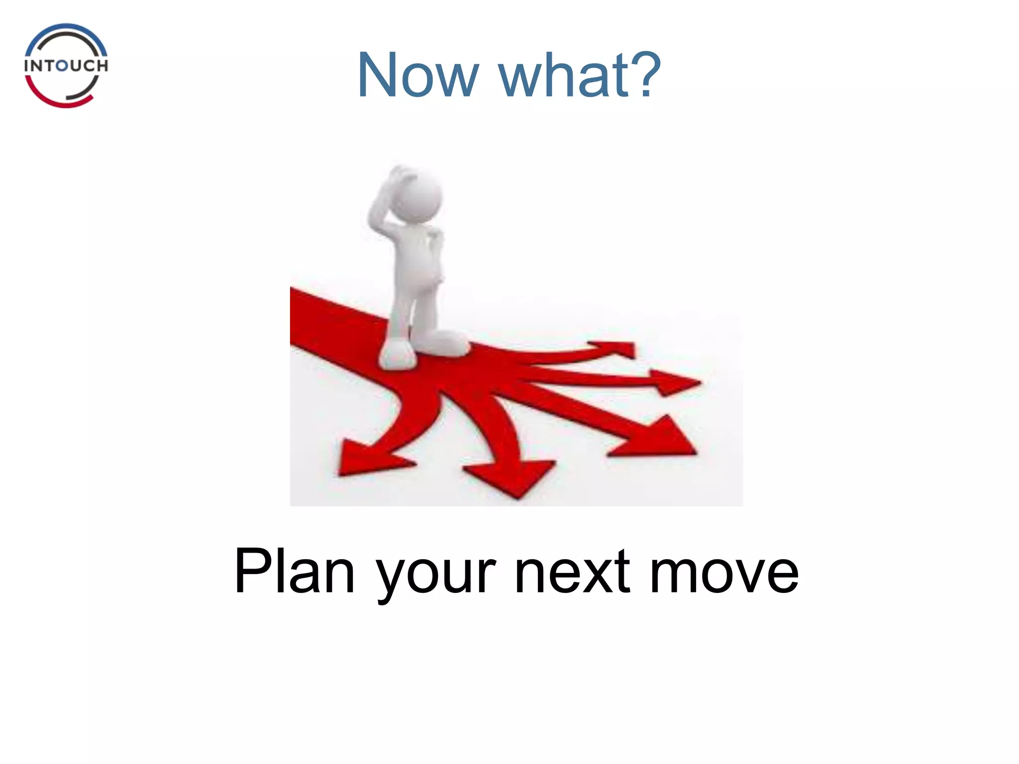 Now what?
Plan your next move