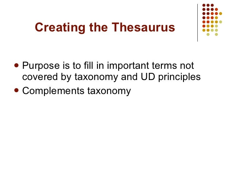 Building a Thesaurus from the Ground Up Cataloging Universal Design