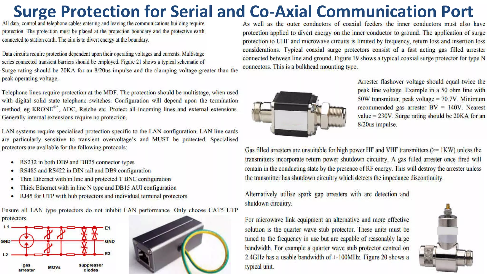 Surge Protection for Serial and Co-Axial Communication Port
 