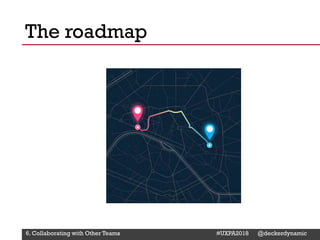 @Deckerdynamic @bobthomas @jenmcginn
The roadmap
6. Collaborating with Other Teams #UXPA2018 @deckerdynamic
 