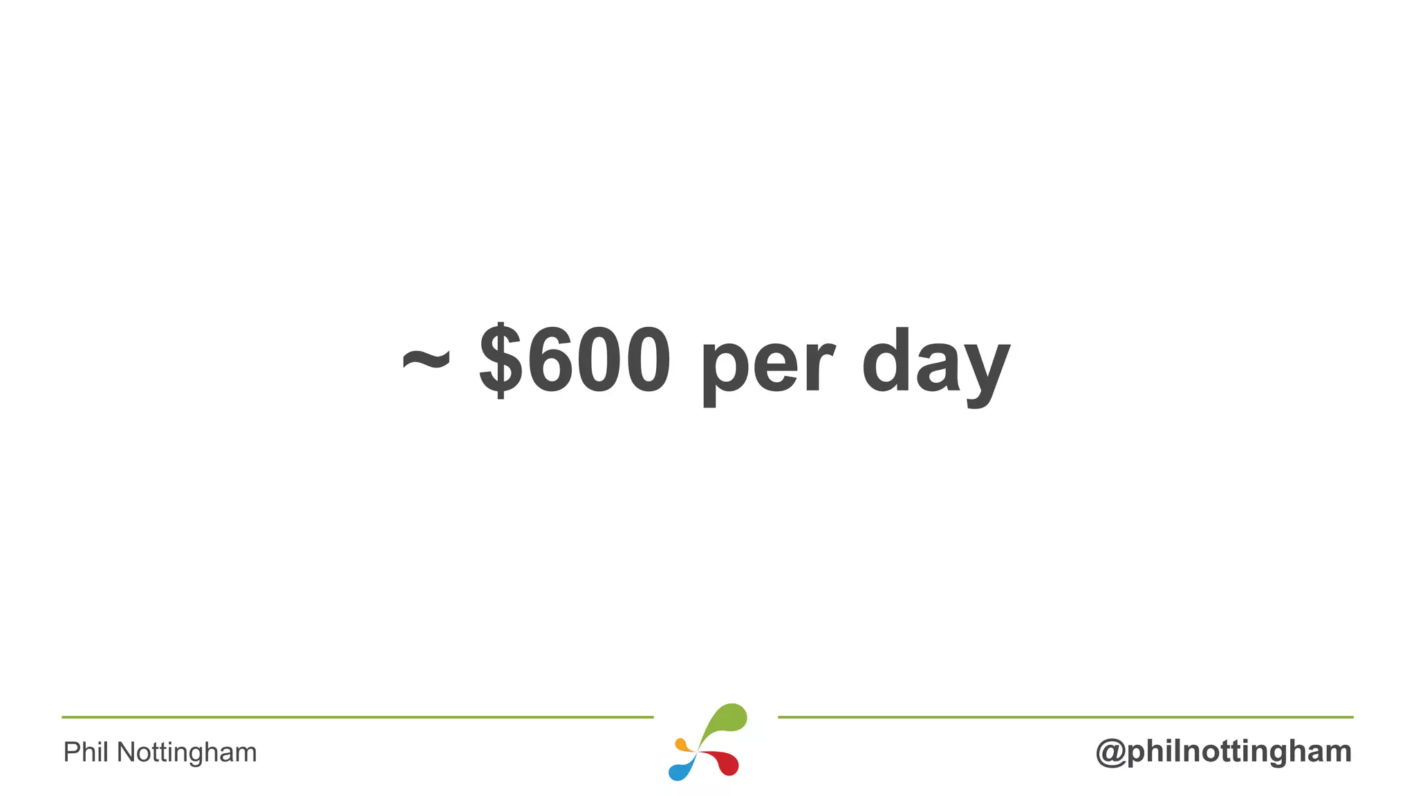 ~ $600 per day
@philnottinghamPhil Nottingham
 