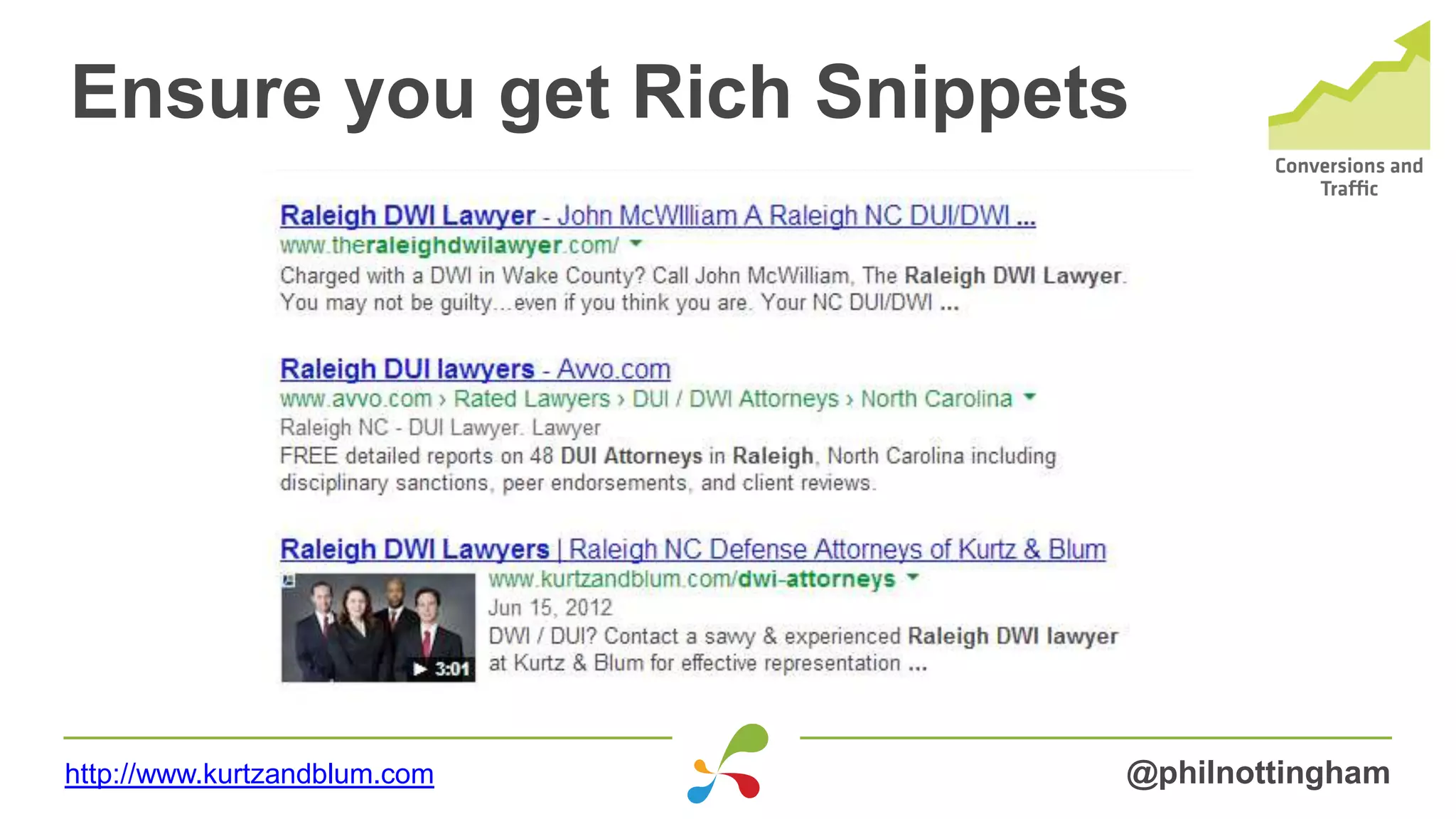 Ensure you get Rich Snippets
@philnottinghamhttp://www.kurtzandblum.com
 