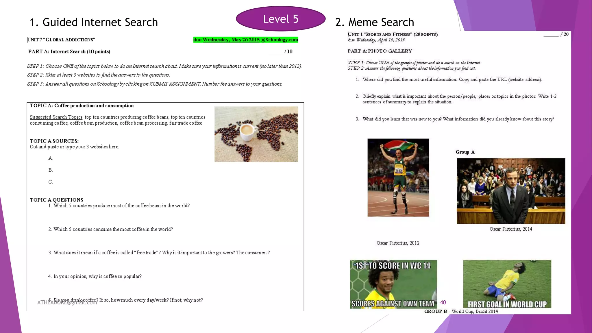 1. Guided Internet Search 2. Meme SearchLevel 5
ATHEADORE@gmail.com 40
 