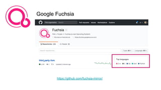 Google Fuchsia
https://github.com/fuchsia-mirror/
 