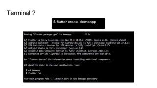 Terminal ?
$ flutter create demoapp
 