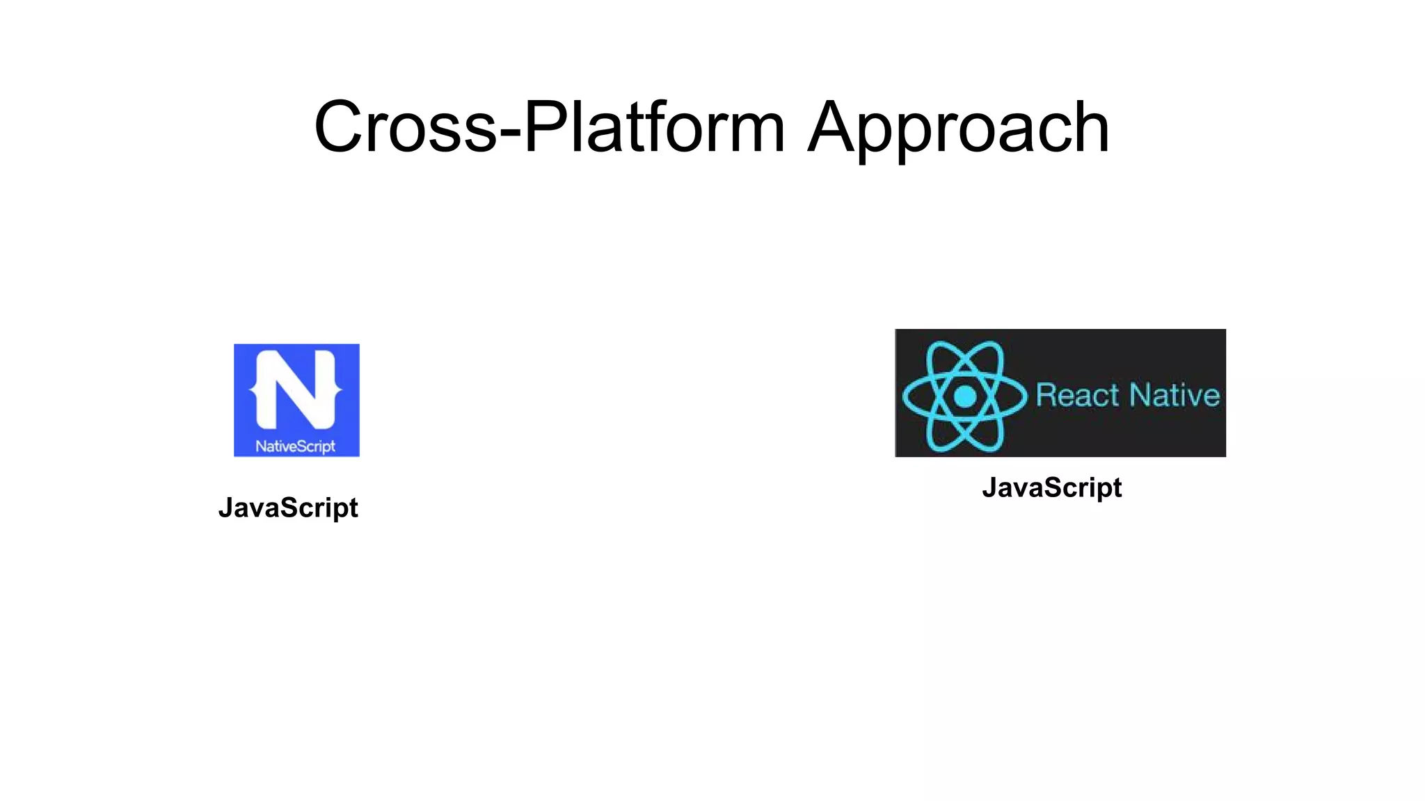 Cross-Platform Approach
JavaScript
JavaScript
 