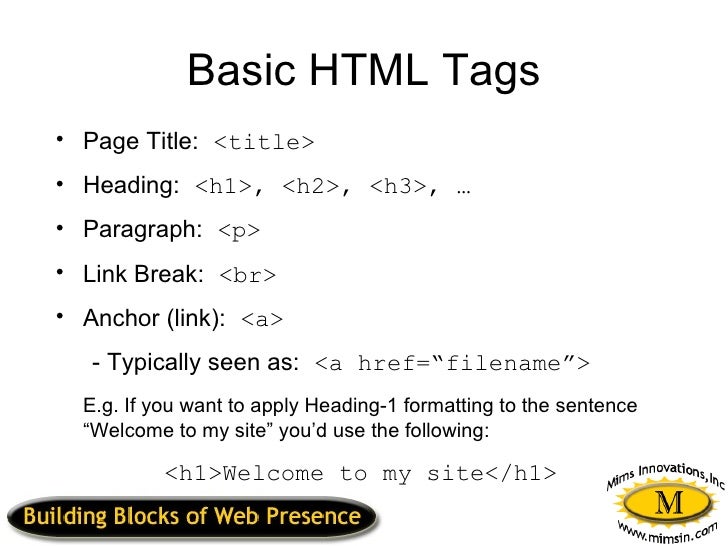 Building Blocks of Web Presence - 웹