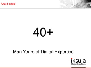 About Iksula
40+
Man Years of Digital Expertise
 