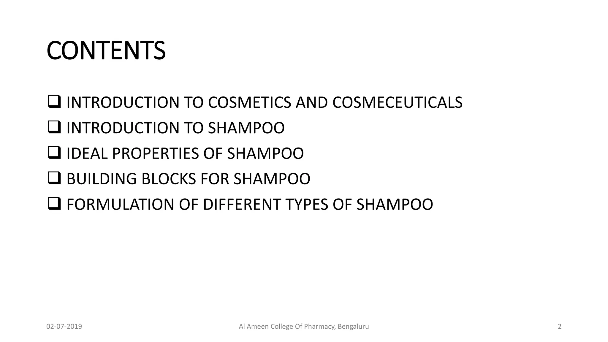 Building blocks for different product formulations of cosmetics | PPTX