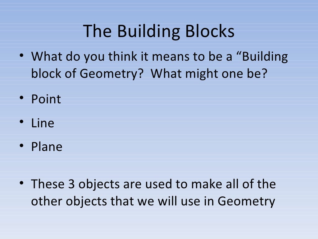 Building Blocks Of Geometry