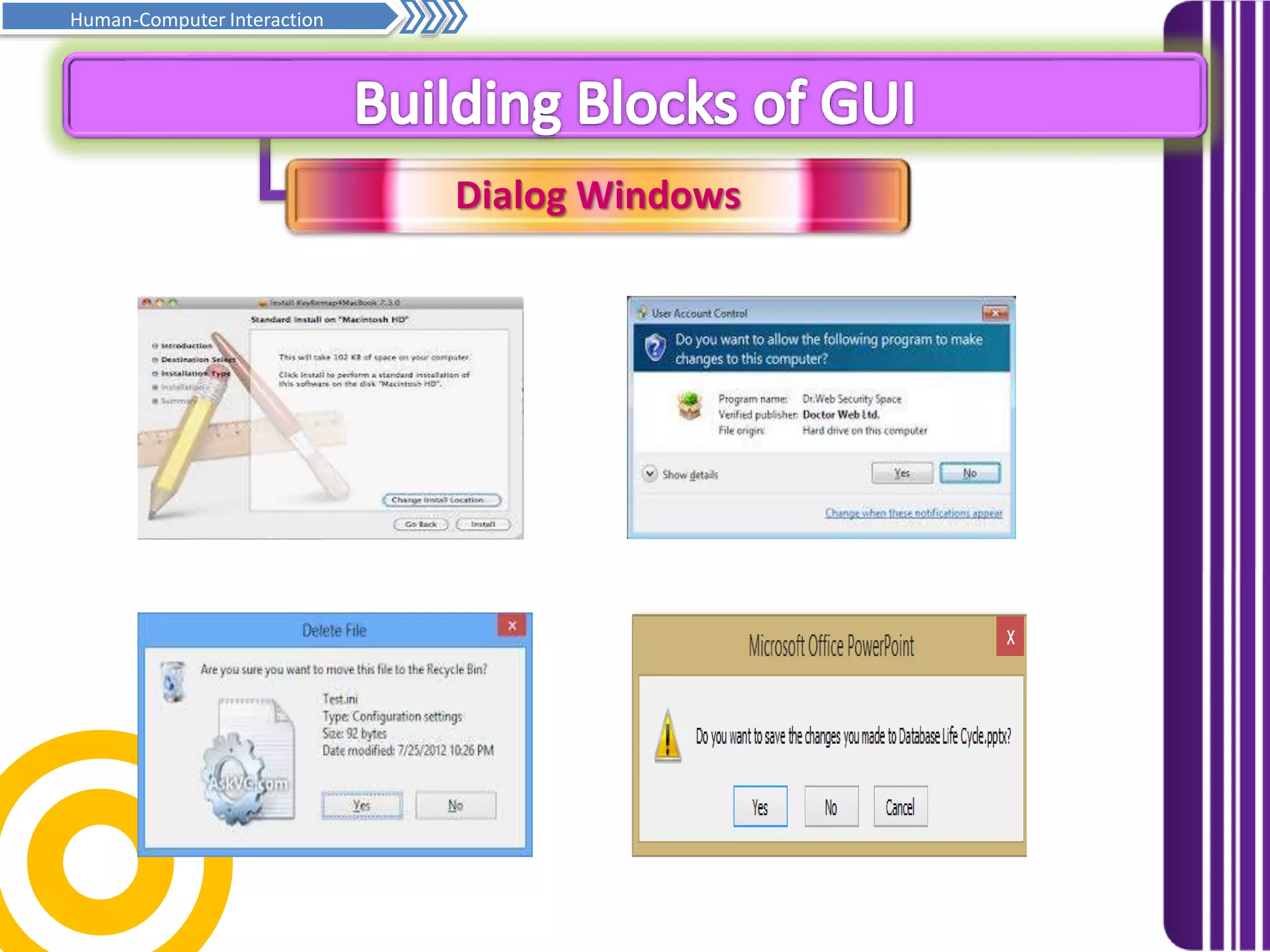 Dialog Windows
Prinsip asas penghurufan… Samb.
Human-Computer Interaction
 