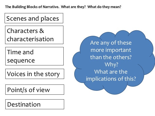 Building blocks of narrative