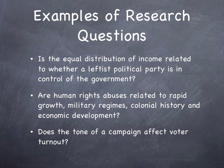research questions politics