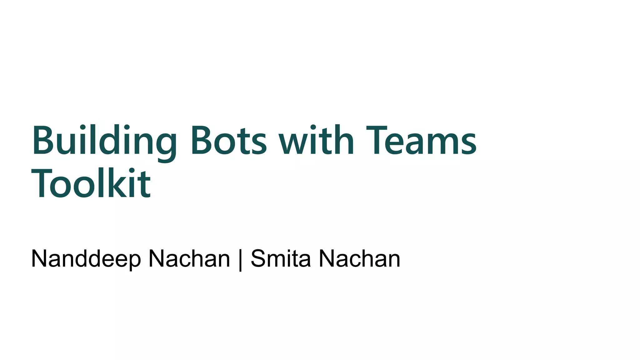 Building Bots with Teams Toolkit | PPT