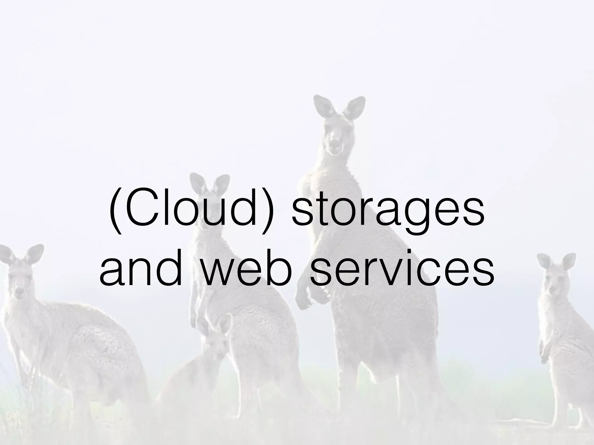 (Cloud) storages  
and web services
 