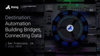 THE CLOUD
CONNECTIVITY COMPANY
Destination:
Automation
Building Bridges,
Connecting Data
San Francisco, CA
July 2020
THE CLOUD CONNECTIVITY
COMPANY
1
 