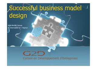 Successful business model
design
Successful business model
design
With the BM Canvas
A. Osterwalder & Y. Pigneur
With the BM Canvas
A. Osterwalder & Y. Pigneur
 