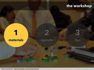 the workshop
1
materials
2
agenda
3
tips
Néstor González Aure - https://www.linkedin.com/in/nestorgonzalezaure
 
