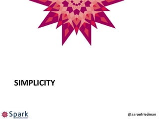 SIMPLICITY


                       20
             @aaronfriedman
 
