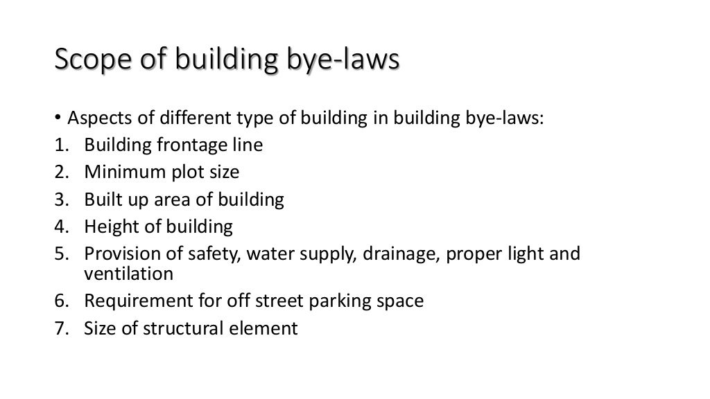 Building by laws