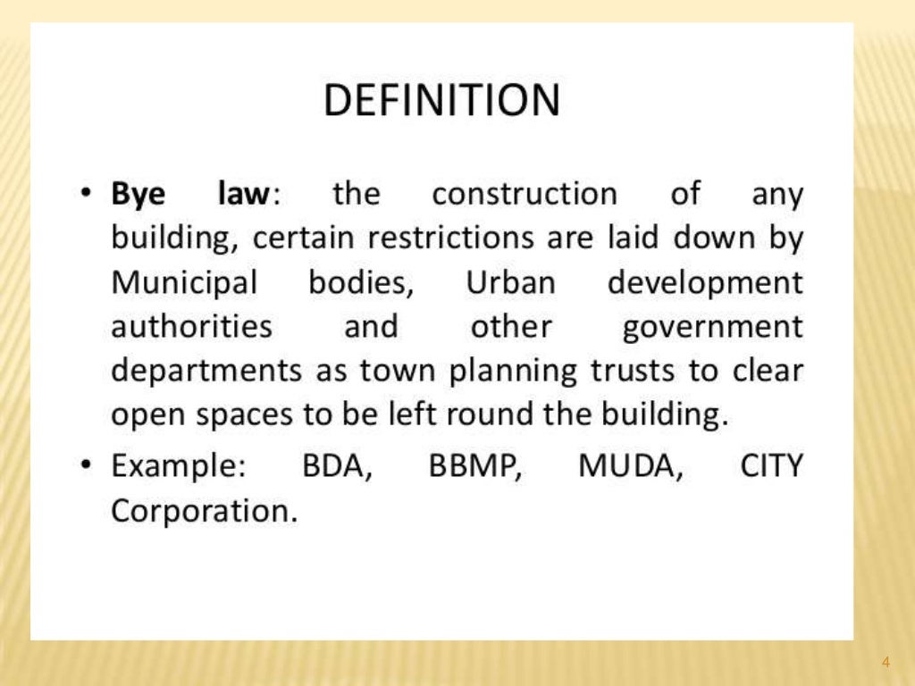 Building bye laws