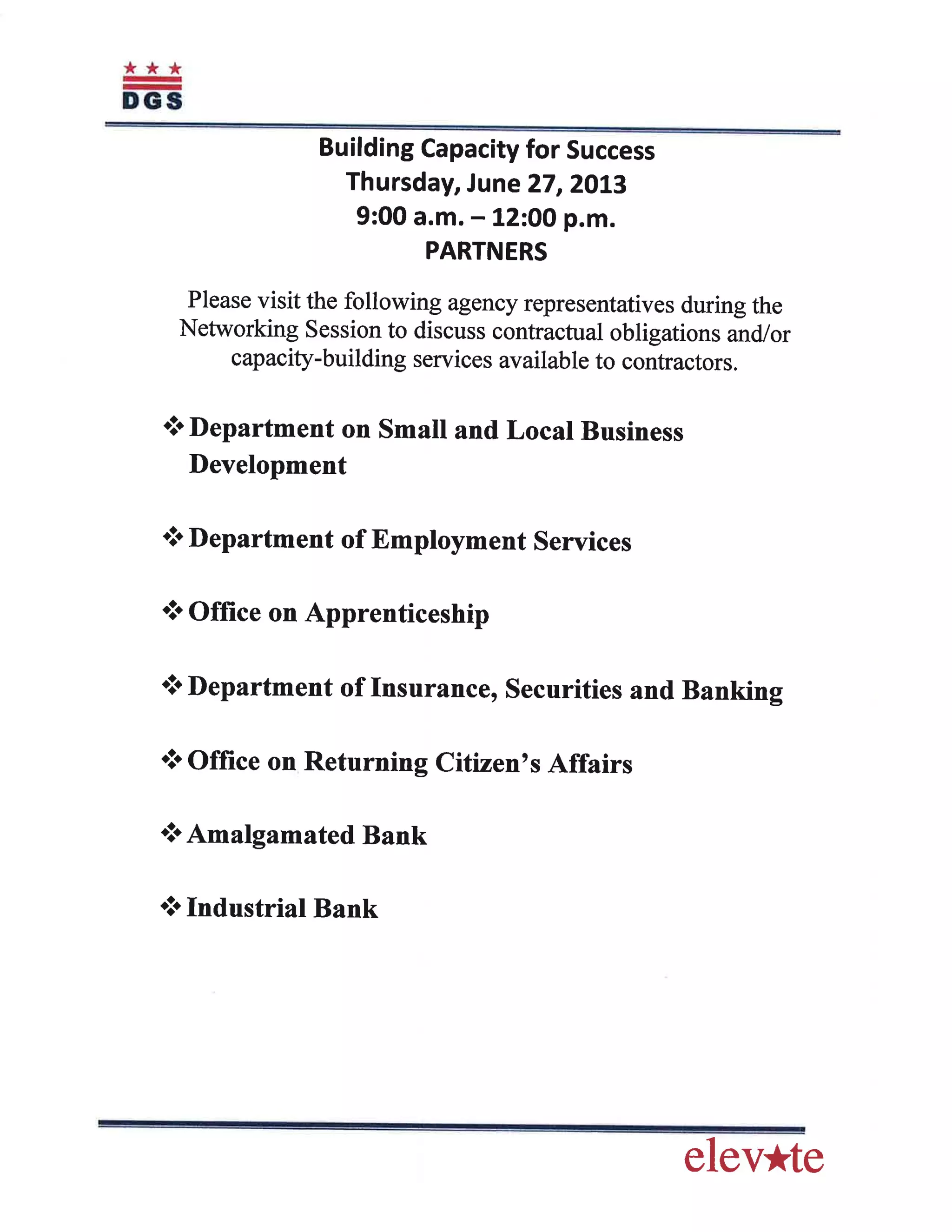 "Building Capacity For Success" Handouts