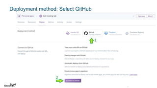 © 2018 Cisco and/or its affiliates. All rights reserved. Cisco Public
Deployment method: Select GitHub
 