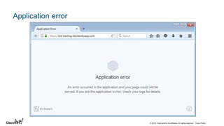 © 2018 Cisco and/or its affiliates. All rights reserved. Cisco Public
Application error
 