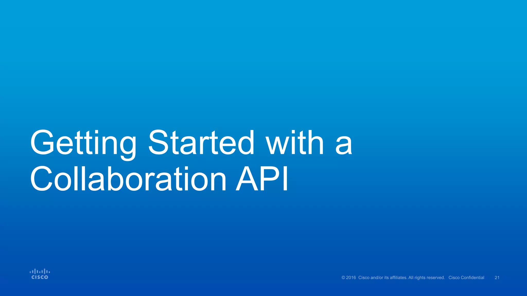 Getting Started with a
Collaboration API
 