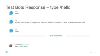 Test Bots Response – type /hello
 