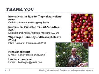 THANK YOU
International Institute for Tropical Agriculture
(IITA)
Coffee – Banana Intercropping Team
International Center ...
