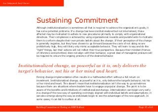 Luc Galoppin & Daryl Conner




                              Sustaining Commitment
                              Although...