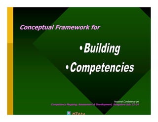 Conceptual Framework for




                                                        National Conference on
         Competency Mapping, Assessment & Development, Bangalore July 23-24


                         Medha
 