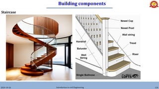 Building components
2024-10-26 Introduction to civil Engineering 126
Staircase
 