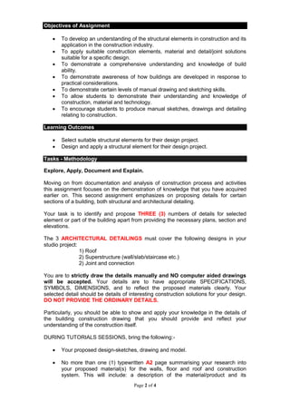 Building con 1 (arc1523) project 2 brief | PDF