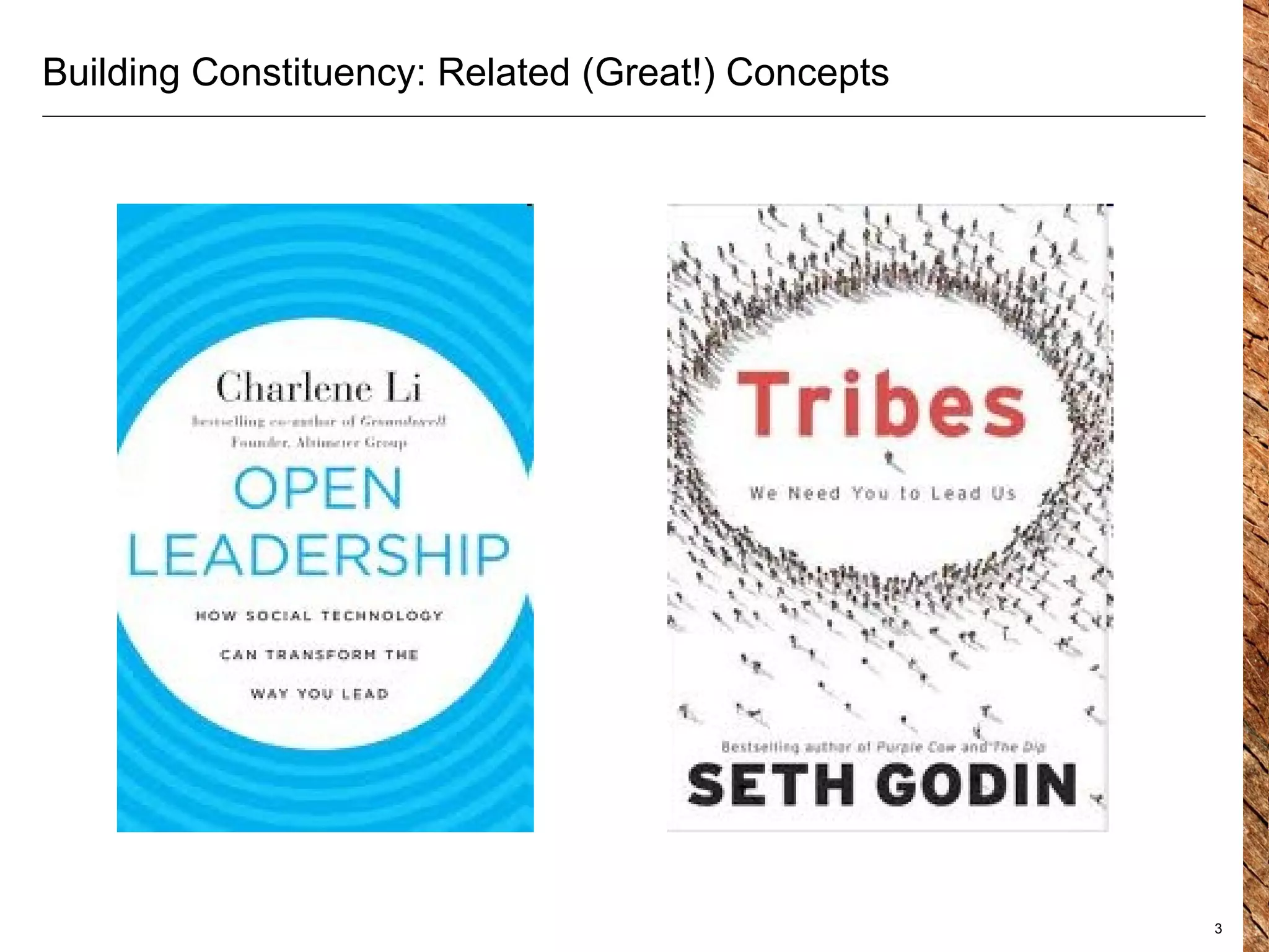 Building Constituency: Related (Great!) Concepts 